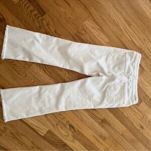 Pilcro and the Letterpress White Cropped Jeans with frayed hem